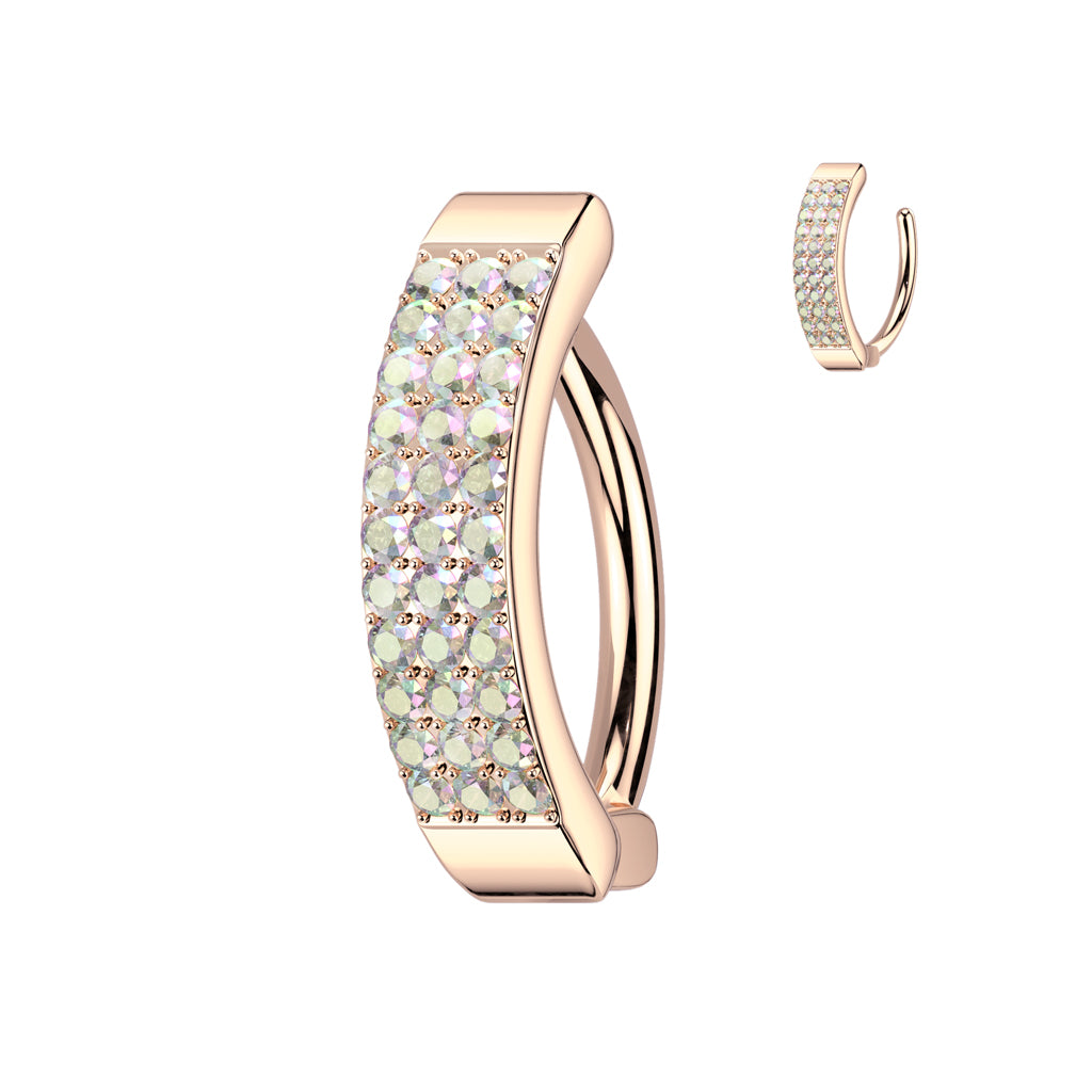 Piercing para el ombligo con tres líneas cz tipo aro