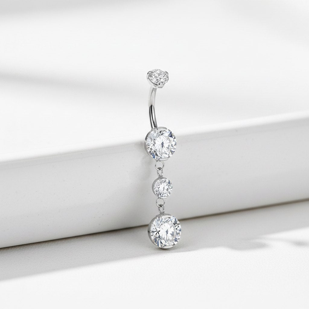 Piercing para ombligo de titanio con colgante