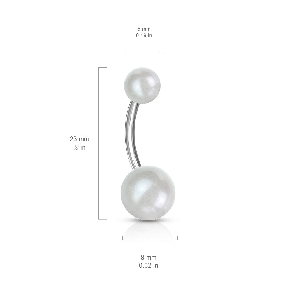 Piercing para ombligo perla sintética biocompatible