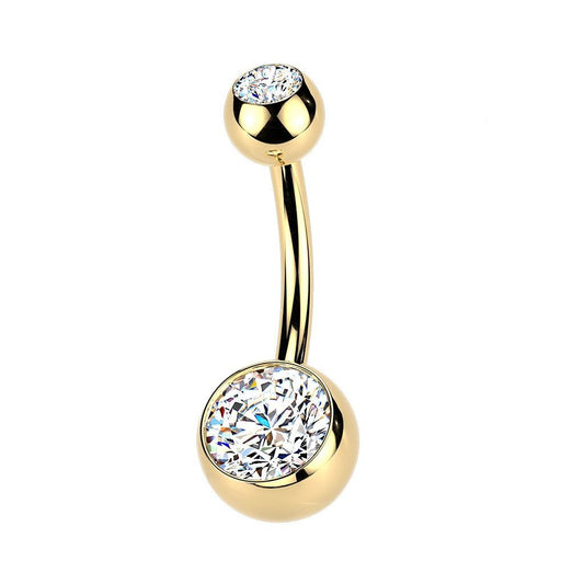 Piercing para ombligo de titanio baño de oro 24k