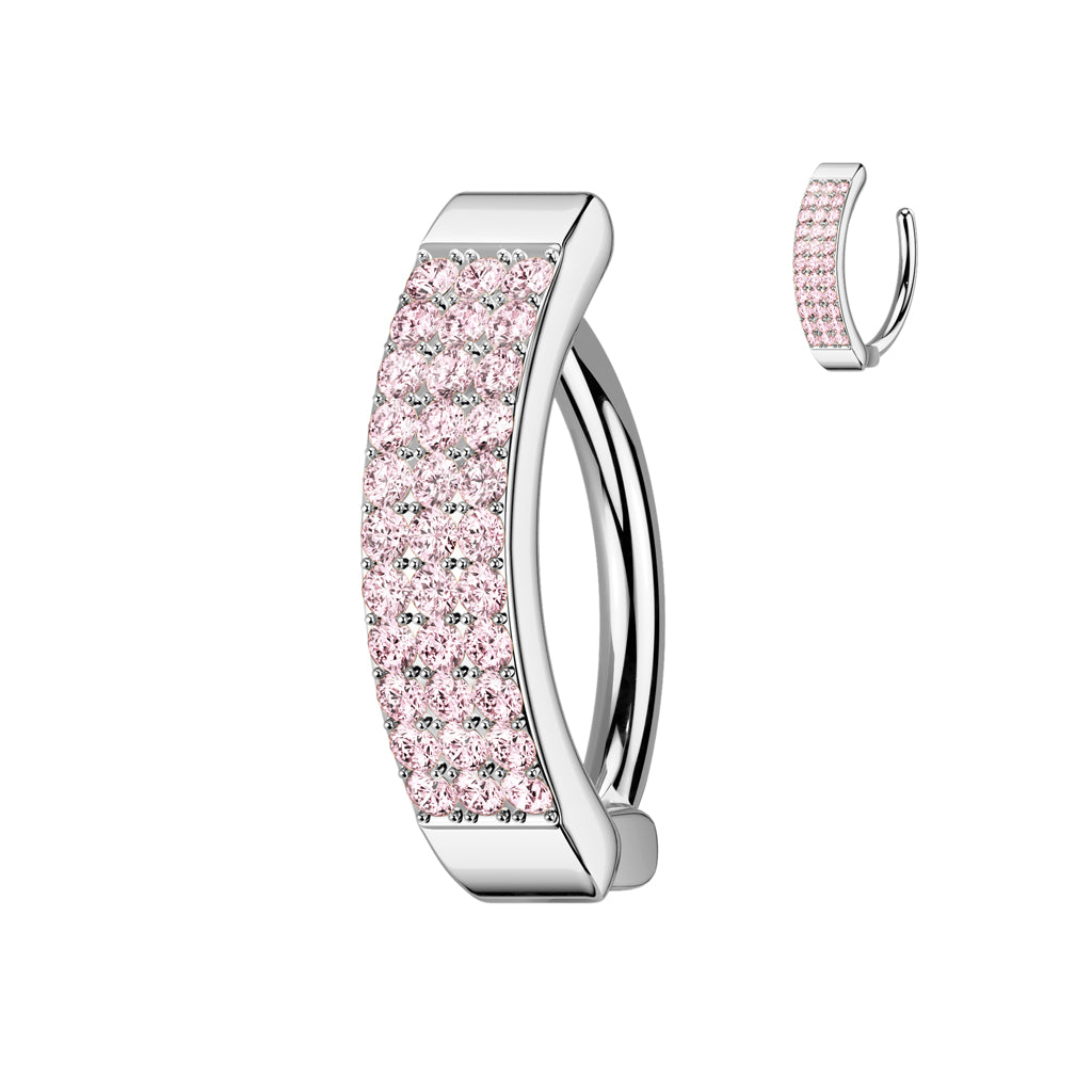 Piercing para el ombligo con tres líneas cz tipo aro