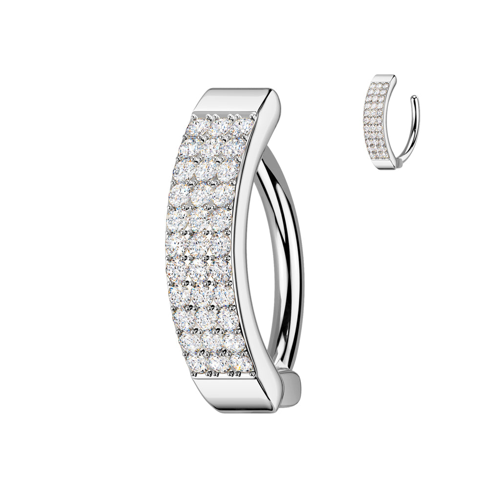 Piercing para el ombligo con tres líneas cz tipo aro