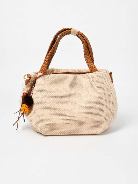 Bolso de hombro de rafia para verano mujer