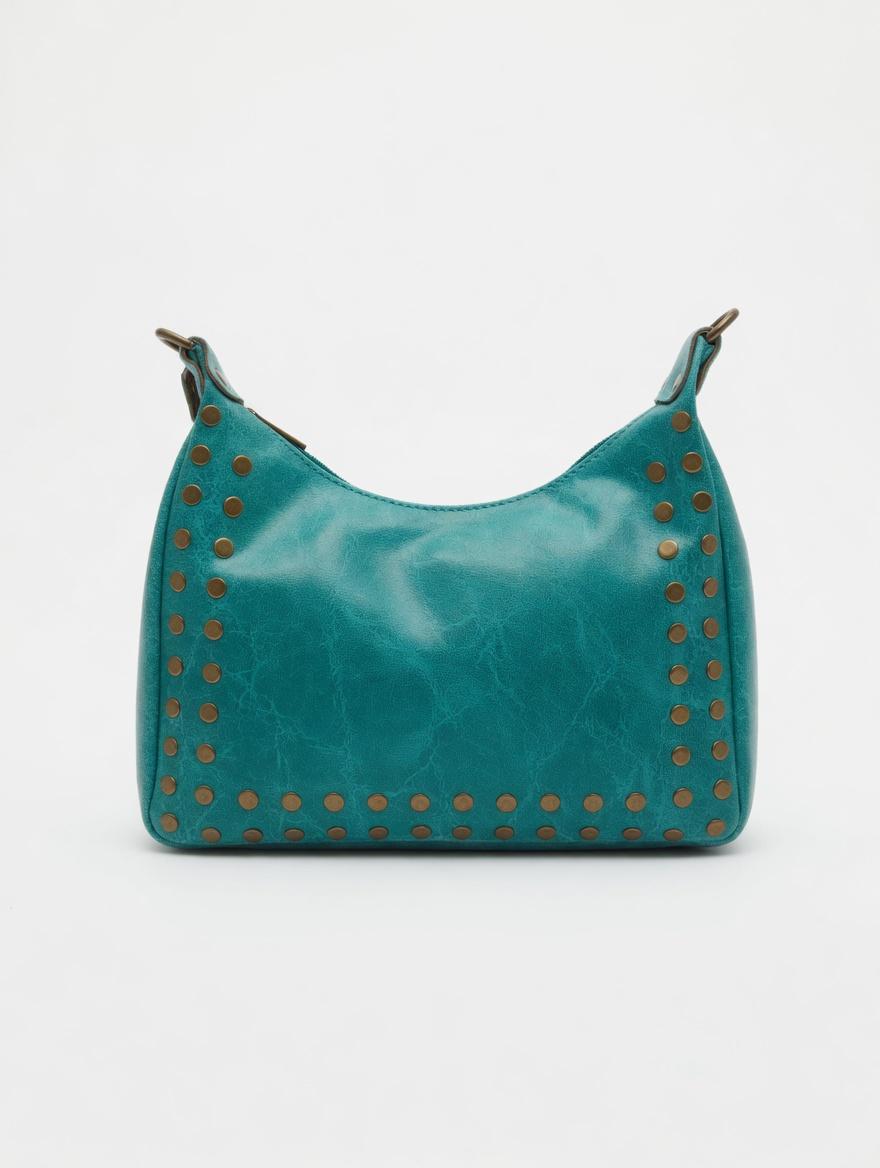 Bolso de piel de mujer color turquesa