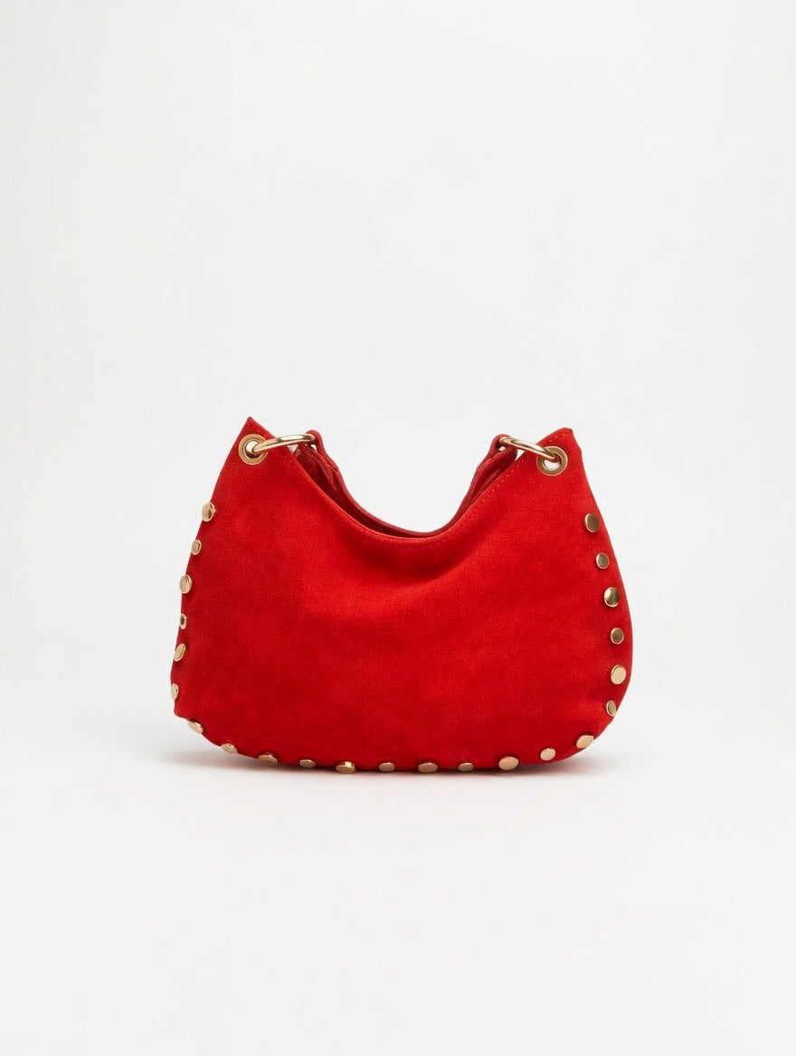 Bolso rojo de piel auténtica pequeño