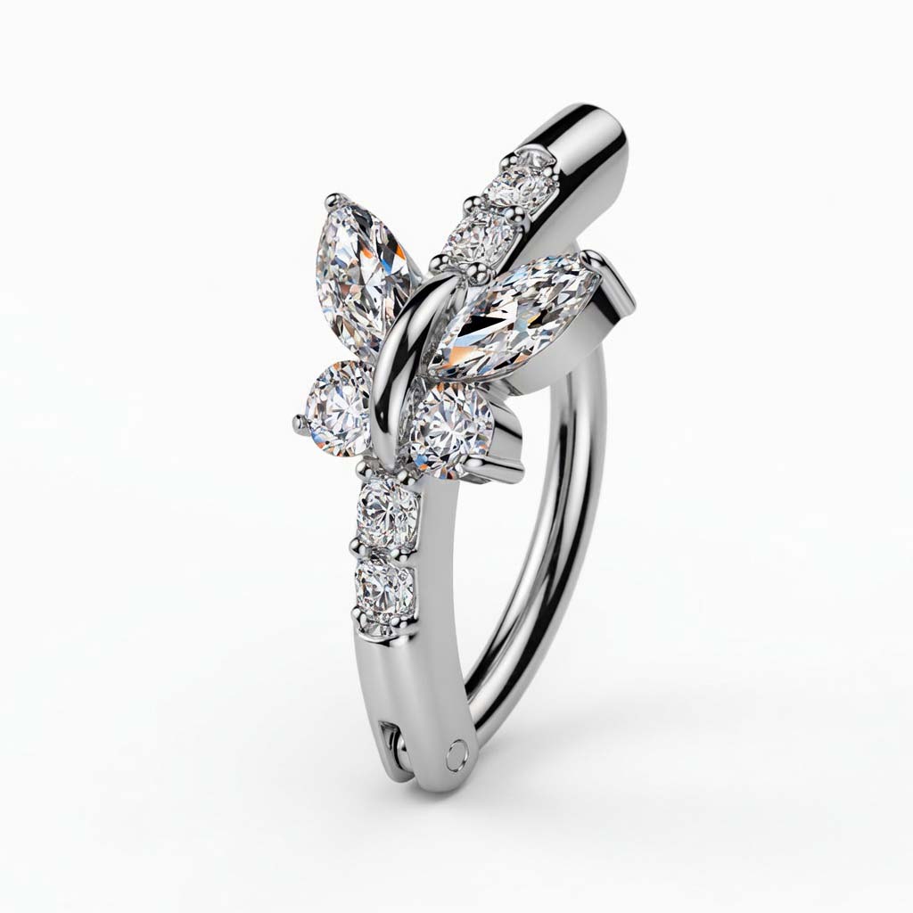 Piercing para ombligo mariposa de cristal