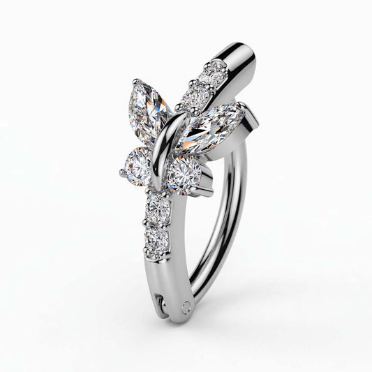 Piercing para ombligo mariposa de cristal