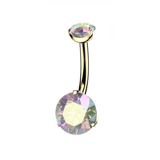 Piercing para ombligo de titanio y oro de 24k