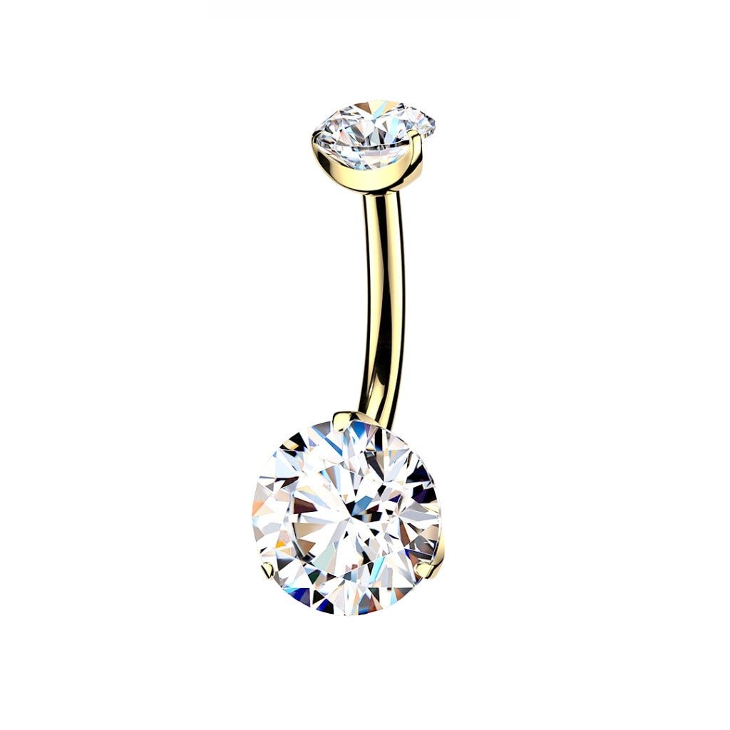 Piercing para ombligo de titanio y oro de 24k