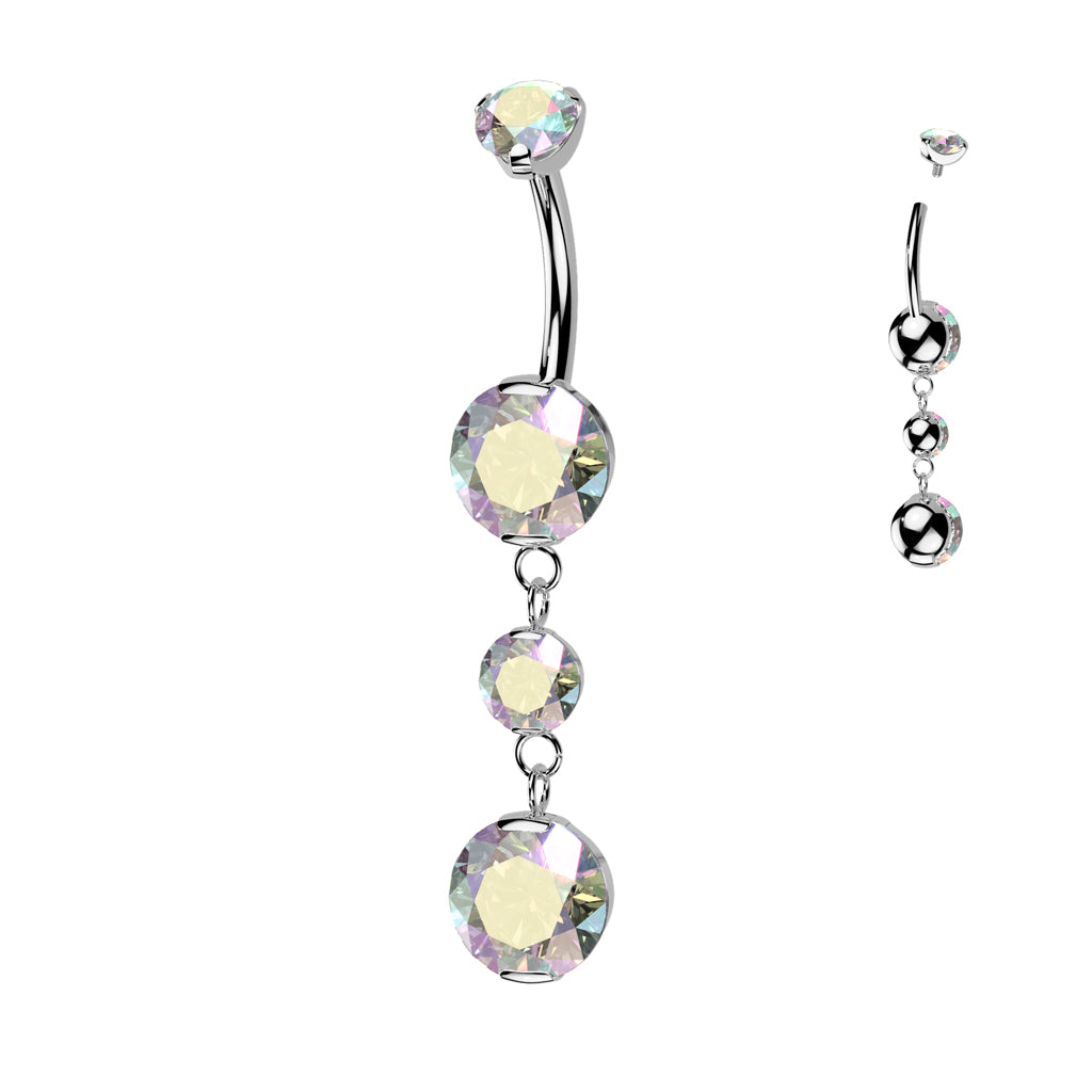 Piercing para ombligo de titanio con colgante