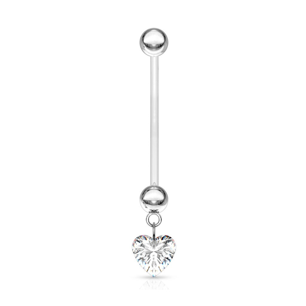 Piercing ombligo embarazo bioflex colgante corazón