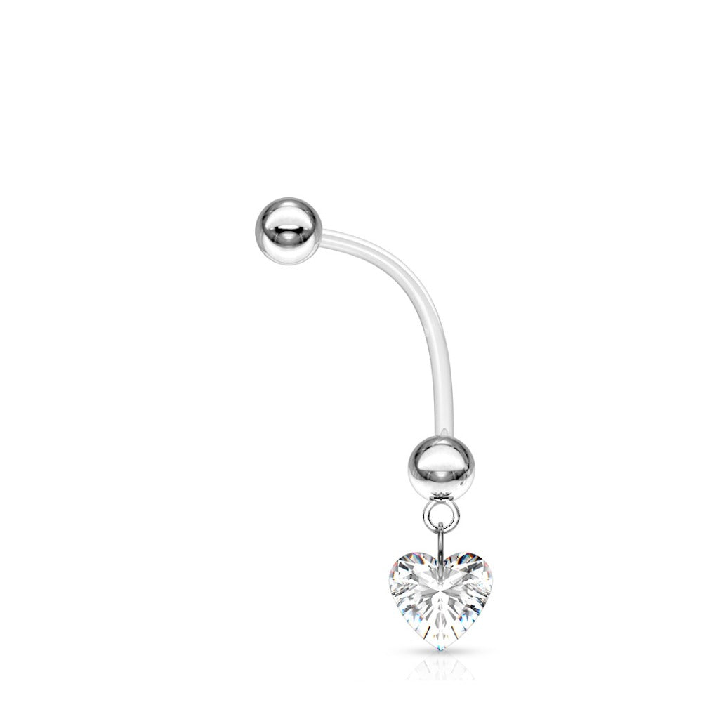 Piercing ombligo embarazo bioflex colgante corazón