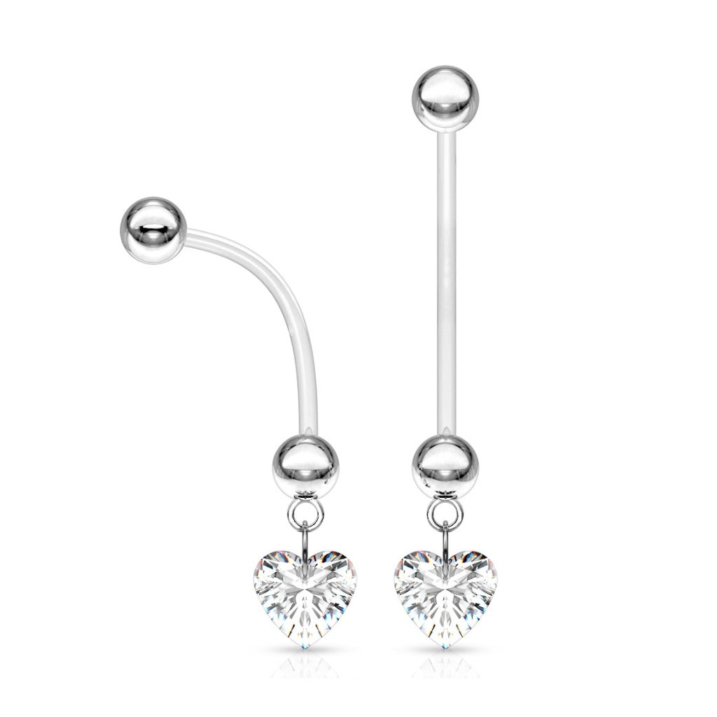 Piercing ombligo embarazo bioflex colgante corazón