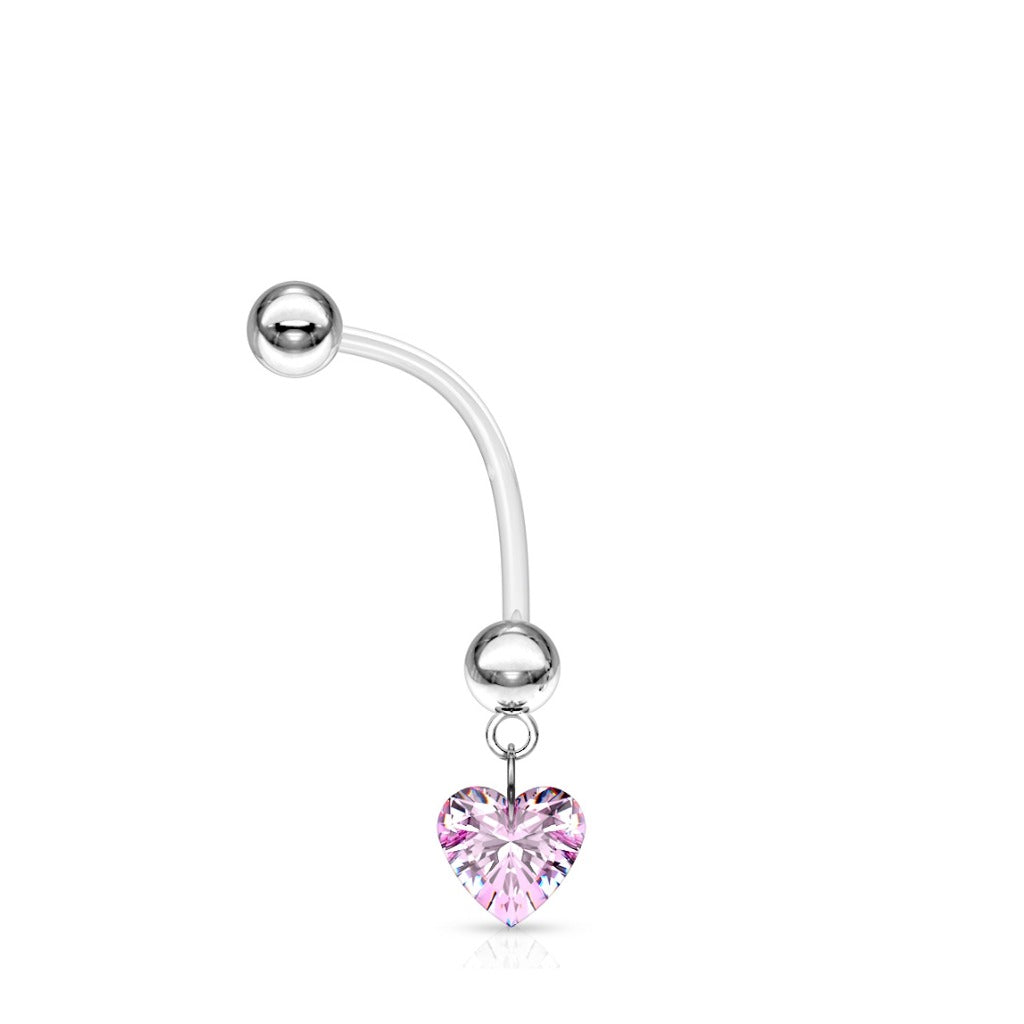 Piercing ombligo embarazo bioflex colgante corazón