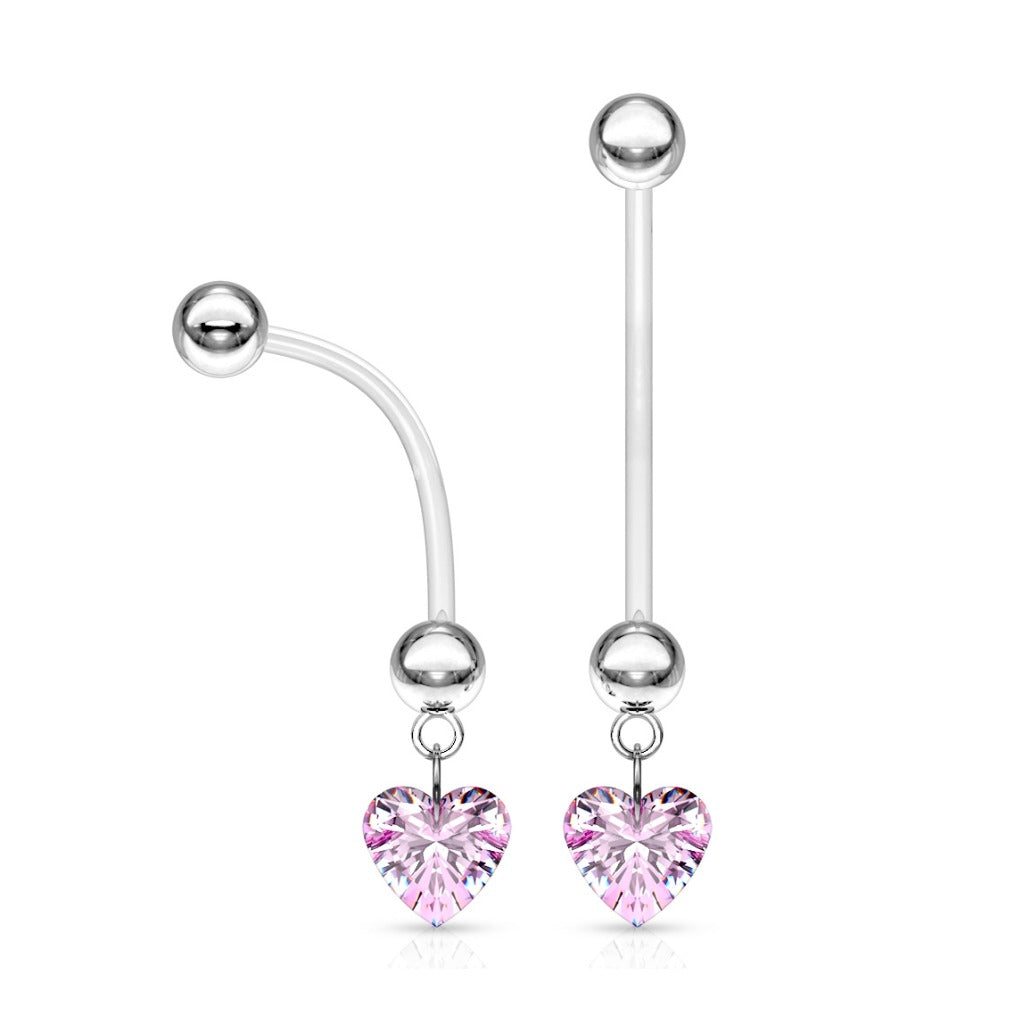 Piercing ombligo embarazo bioflex colgante corazón