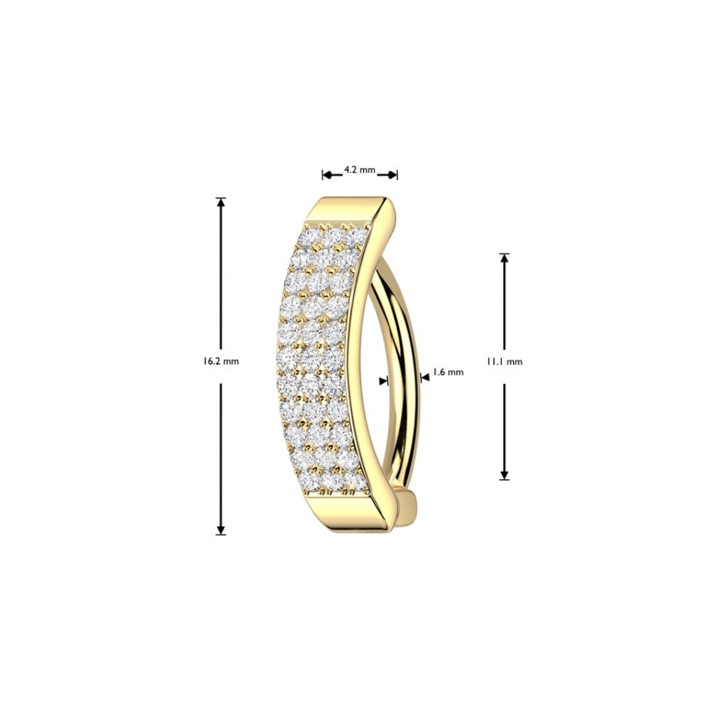 Piercing para el ombligo con tres líneas cz tipo aro