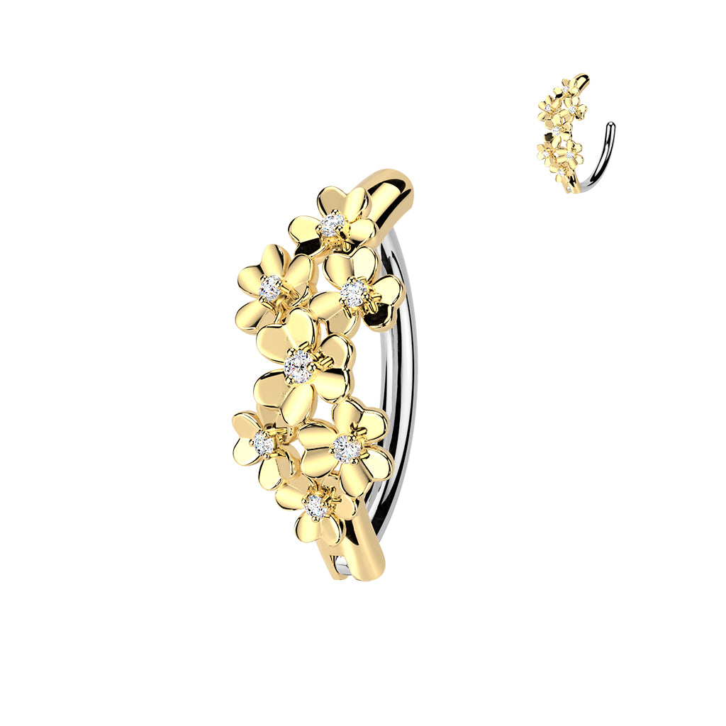 Piercing para ombligo tipo aro bouquet floral