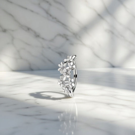 Piercing para ombligo tipo aro bouquet floral