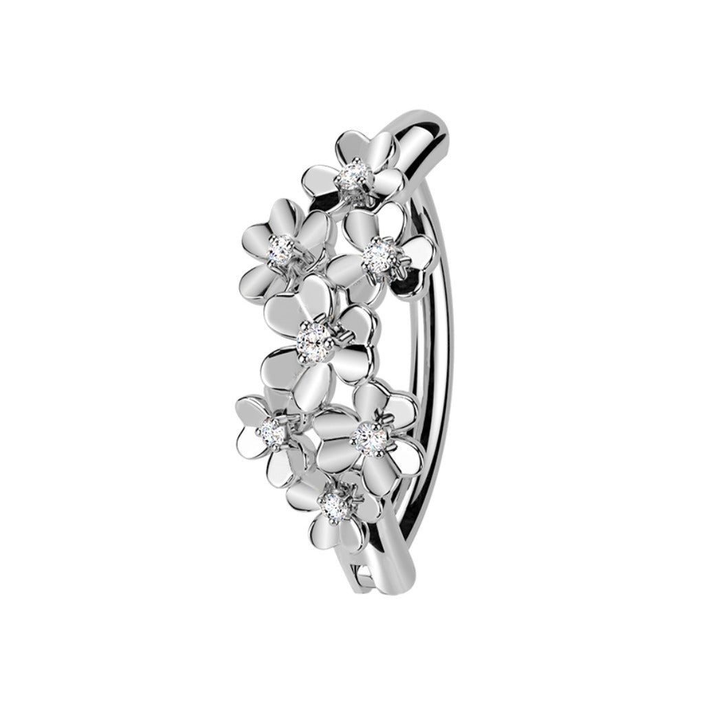 Piercing para ombligo tipo aro bouquet floral