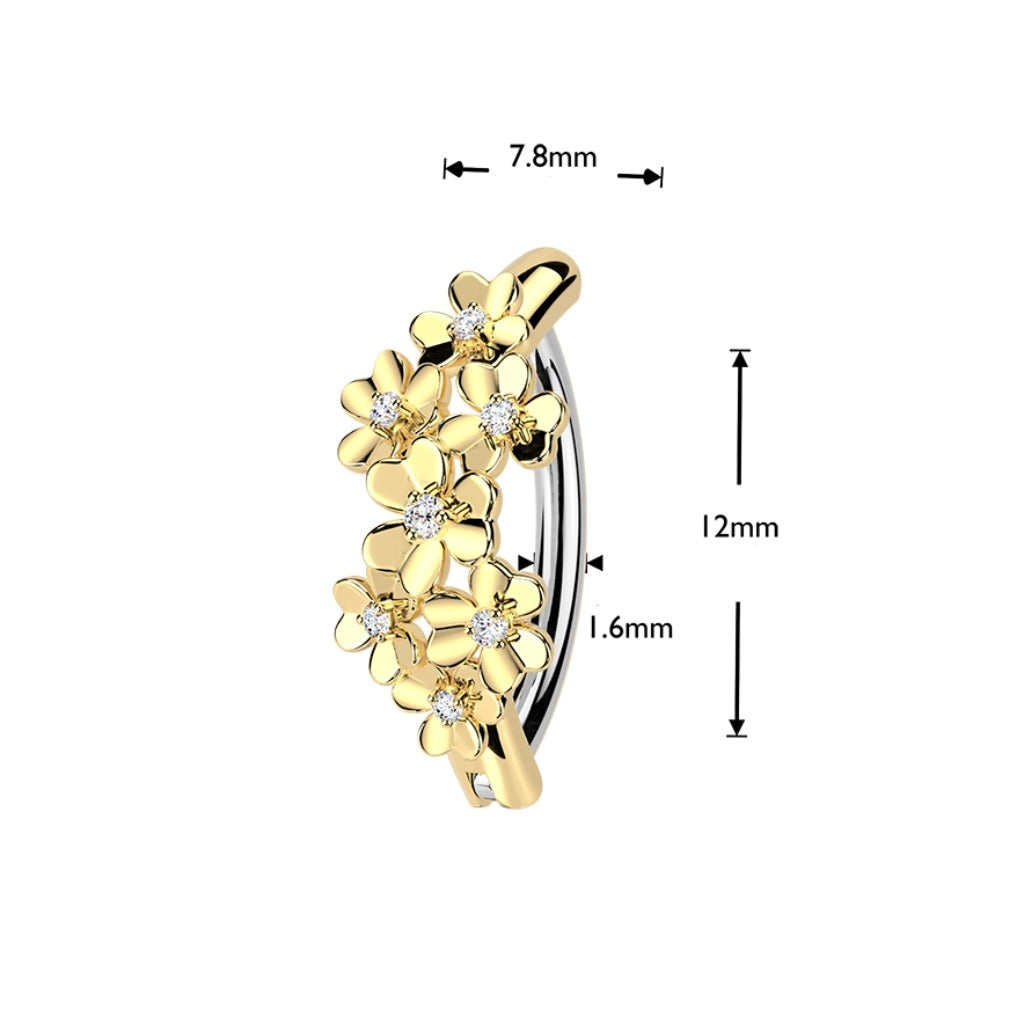 Piercing para ombligo tipo aro bouquet floral