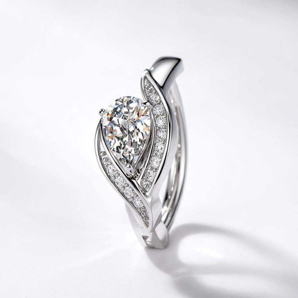 Piercing para ombligo de acero gota de cristal