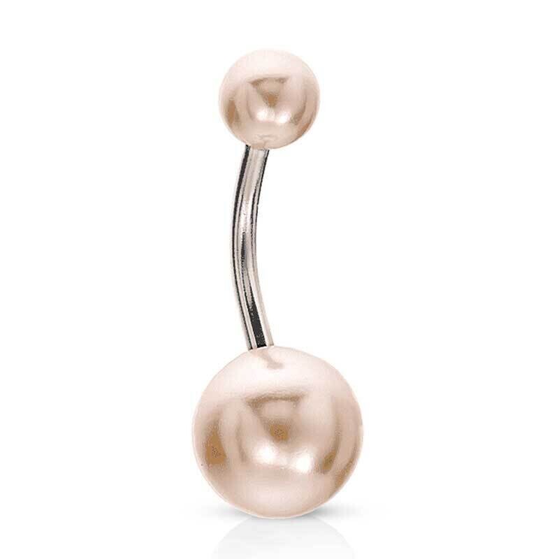 Piercing para ombligo perla sintética biocompatible