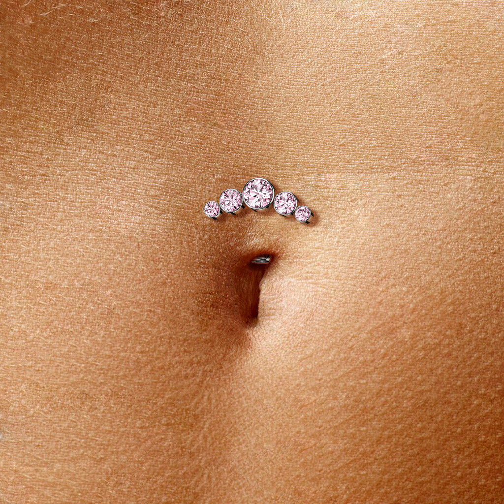 Piercing para ombligo cristales Swarovski pequeño